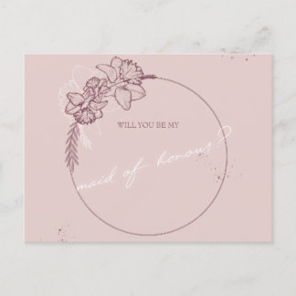 Carte Postale l'illustration de fleurs soit ma servante d'honneu