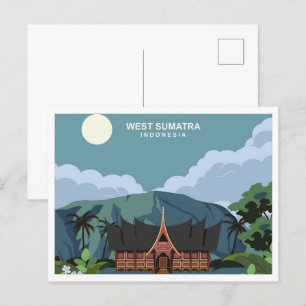 Carte Postale L'illustration du lieu de voyage de West Sumatra I