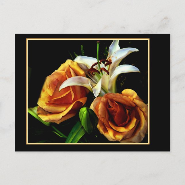 Carte postale Lilly et rose (Devant)