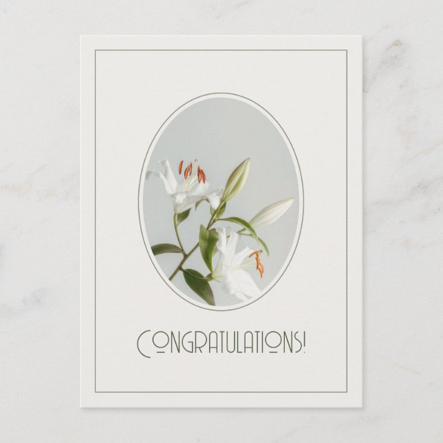 Carte Postale Lily élégant vintage Félicitations (Devant)