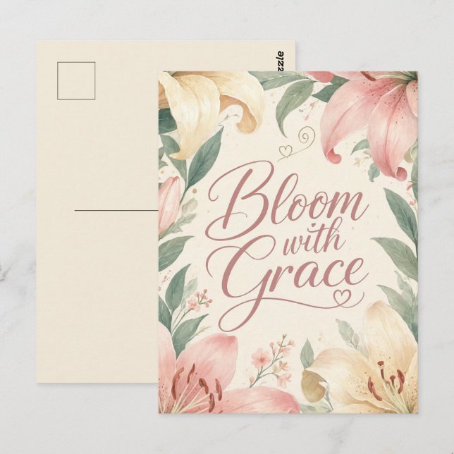 Carte Postale Lily : Fleurir avec grâce (Devant / Derrière)