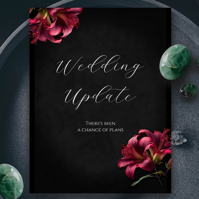 Carte Postale Lily Gothic Mariage Report Annulation (Lilly Gothic Wedding Update Wedding Cancellation Postcard)