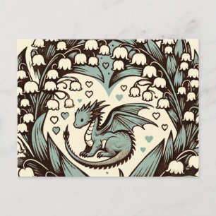 Carte Postale Lily of the Valley Baby Dragon Cute Dragons
