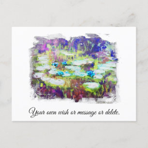 Carte Postale ** Lily Pads Monet Pond AR23 Personnaliser le text