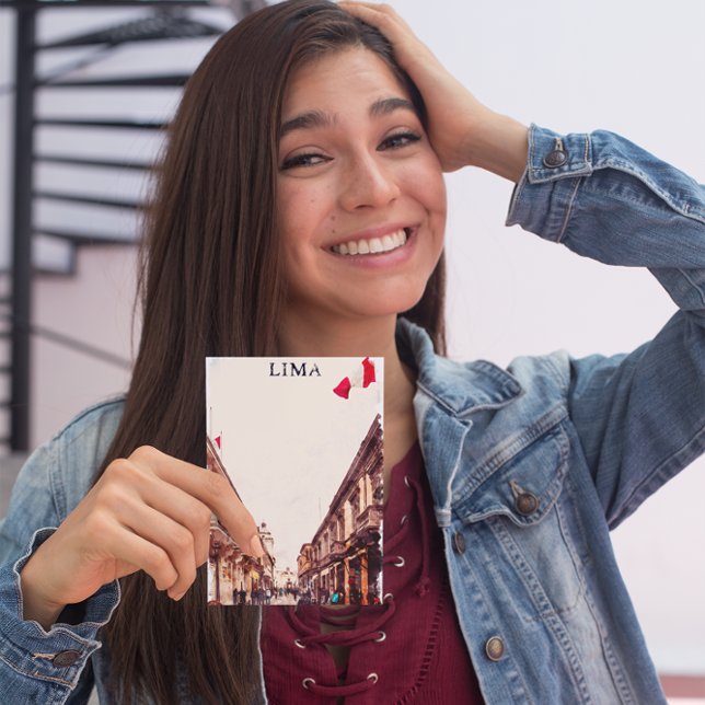 Carte Postale Lima Pérou Architecture Voyage (lima peru city view flag postcard)