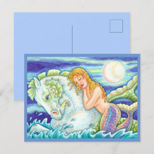 CARTE POSTALE L'IMAGINAIRE DE MARINE MERMAID À MERHORSE, SEAHORS