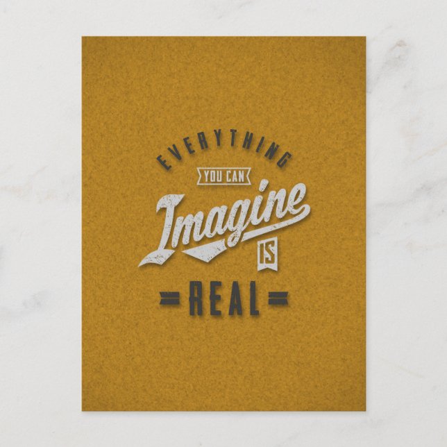 Carte Postale L'imagination est une véritable citation inspirée (Devant)