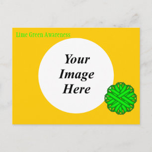 Carte Postale Lime Green Flower Ribbon Modèle par K Yoncich