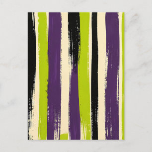Carte Postale Lime Vert Violet Noir Pinceau Gras Vertical
