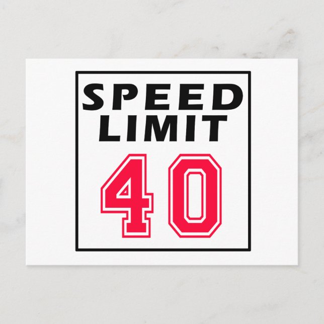 Carte Postale Limite de vitesse 40 dessins d'anniversaire (Devant)