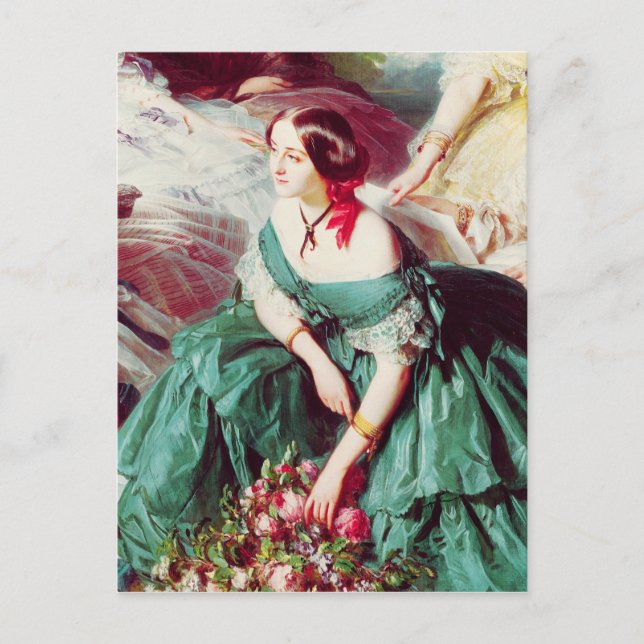 Carte Postale L'impératrice Eugénie et ses dames en attente (Devant)