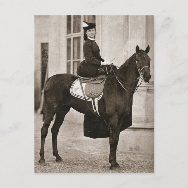 Carte Postale L'impératrice Sissi d'Autriche à cheval #024SS (Devant)