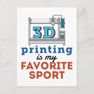 Carte Postale L'impression 3D est mon sport préféré