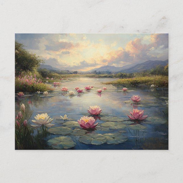 Carte Postale L'impressionniste Lily Pads sur l'étang (Devant)