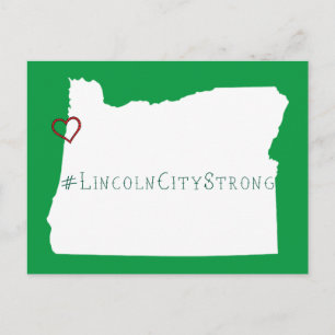 Carte Postale Lincoln City corde forte Coeur blanc