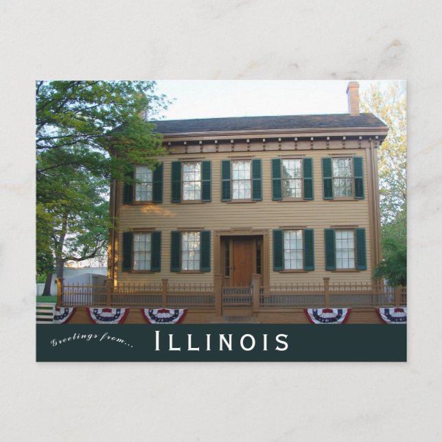 Carte Postale Lincoln Home Springfield Illinois (Devant)