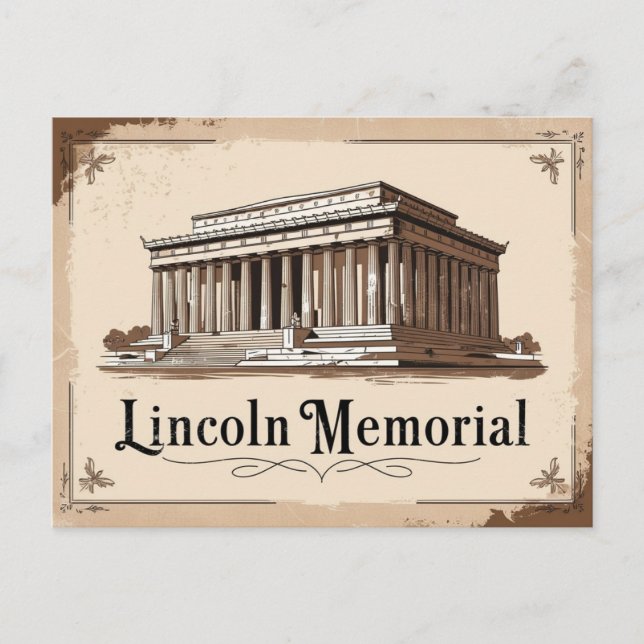 Carte Postale Lincoln Memorial vintage (Devant)