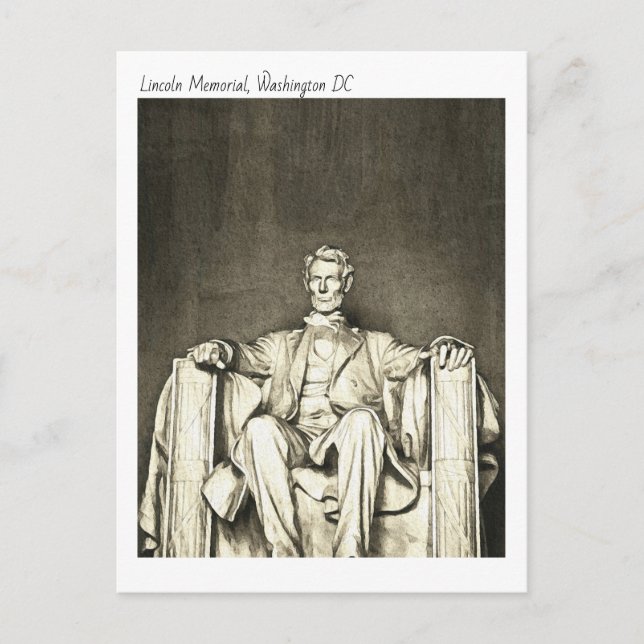Carte Postale Lincoln Memorial, Washington DC Watercolor (Devant)