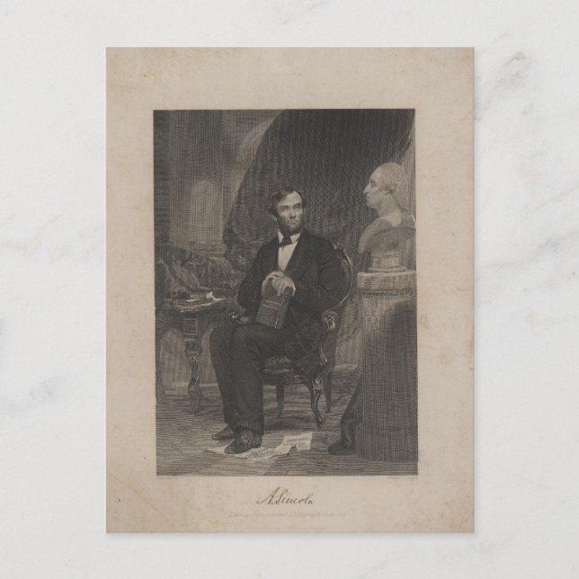 Carte Postale Lincoln regarde Washington (Devant)