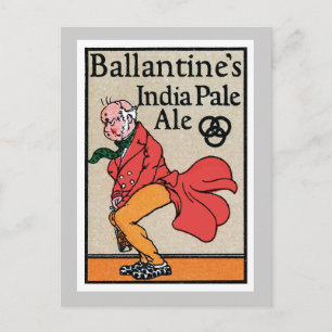 Carte Postale L'Inde pâle Étiquette Vintage de Ballantine