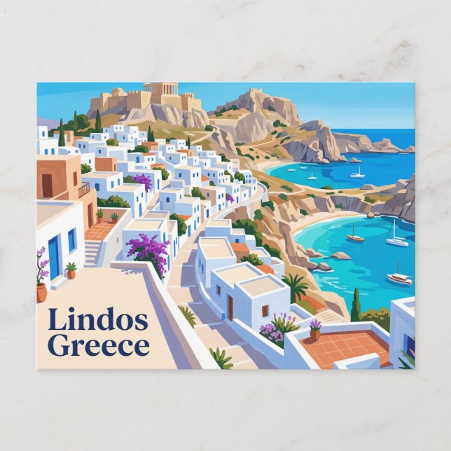 Carte Postale Lindos Grèce (Devant)