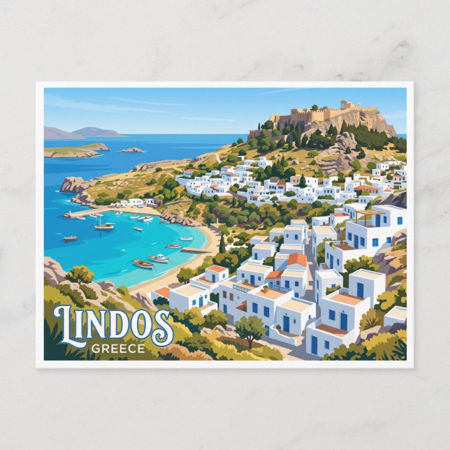 Carte Postale Lindos Grèce (Devant)