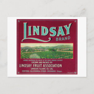 Carte Postale Lindsay Orange LabelLindsay, CA