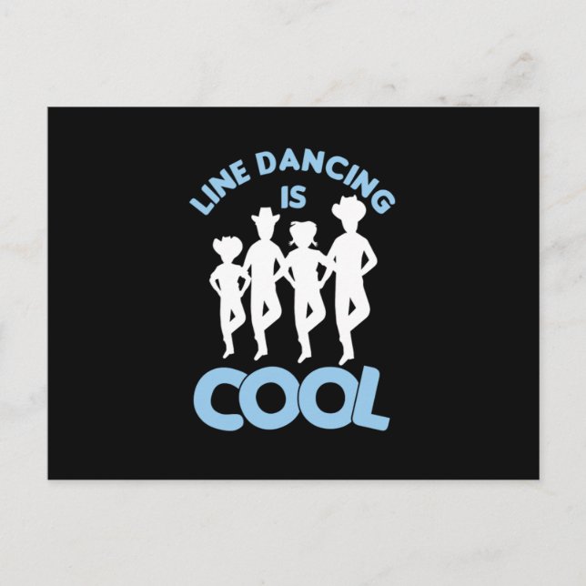 Carte Postale Line Dancing Est Cool Country Music Cowboy Cadeau (Devant)