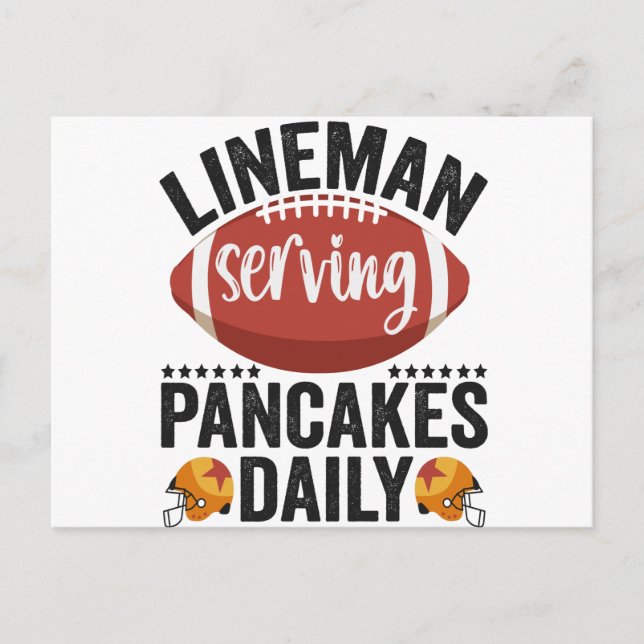 Carte Postale Lineman Servage Pancakes Daily Funny Football Cade (Devant)