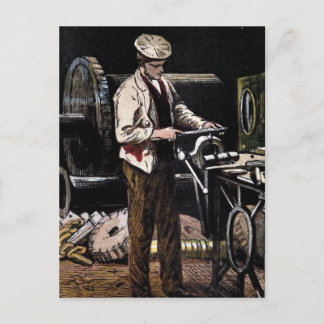 Carte Postale "L'ingénieur" Illustration Vintage