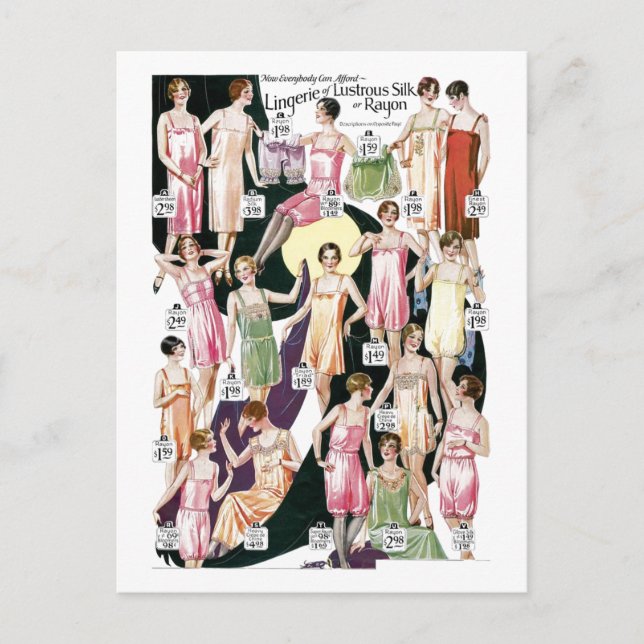 Carte postale Lingerie et Étiquette 1920 (Devant)