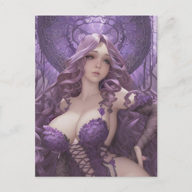Carte Postale Lingerie violette (Devant)