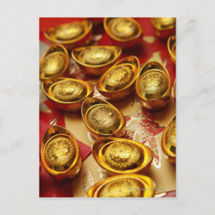 Carte Postale lingots d'or chinois