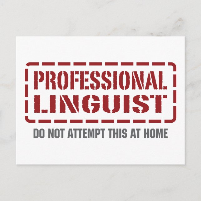 Carte Postale Linguiste professionnel (Devant)