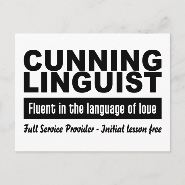 Carte postale Linguiste rustique, personnaliser (Devant)