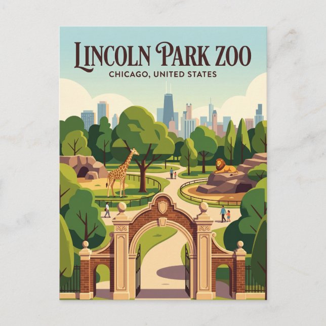 Carte Postale Linncoln Park Zoo Illinois (Devant)