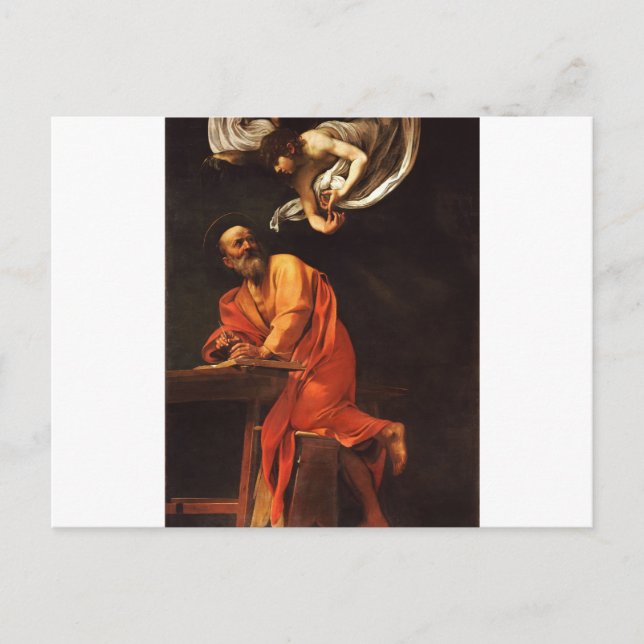 Carte Postale L'inspiration de Saint Matthieu, Caravaggio (Devant)