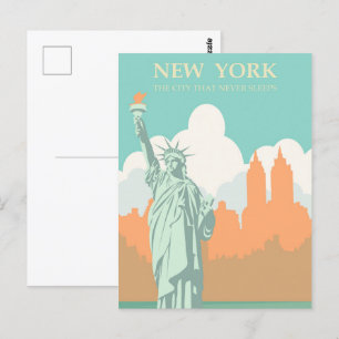 Carte Postale L'intemporel New York : Statue de la Liberté dans 