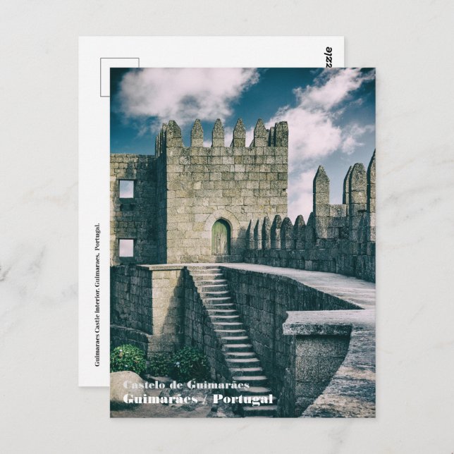 Carte Postale L'intérieur du château de Guimaraes. Guimaraes, Po (Devant / Derrière)