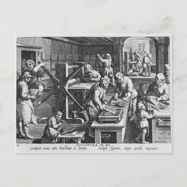 Carte Postale L'invention de la gravure de cuivre (Devant)