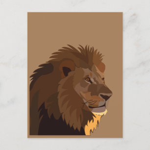 Carte Postale Lion Animal Faune