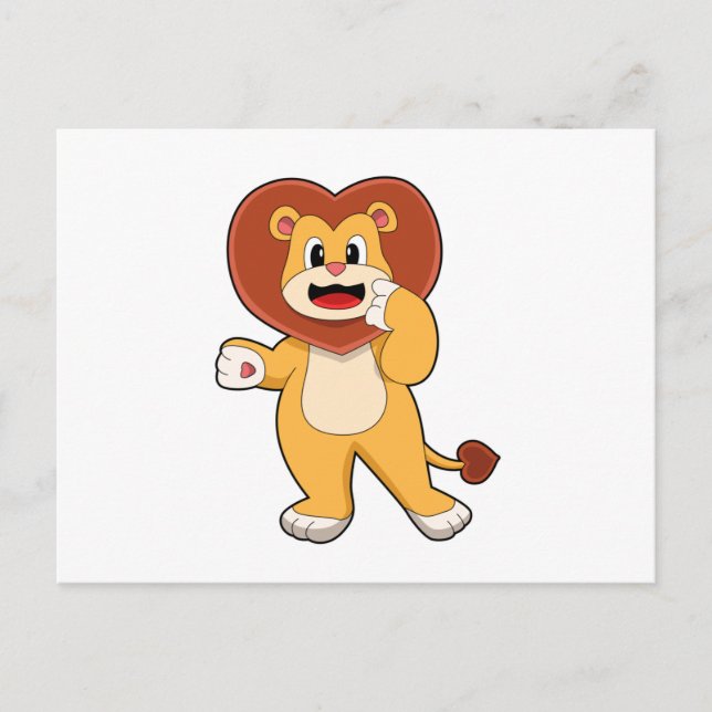 Carte Postale Lion au cœur (Devant)