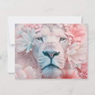 Carte Postale Lion aux fleurs