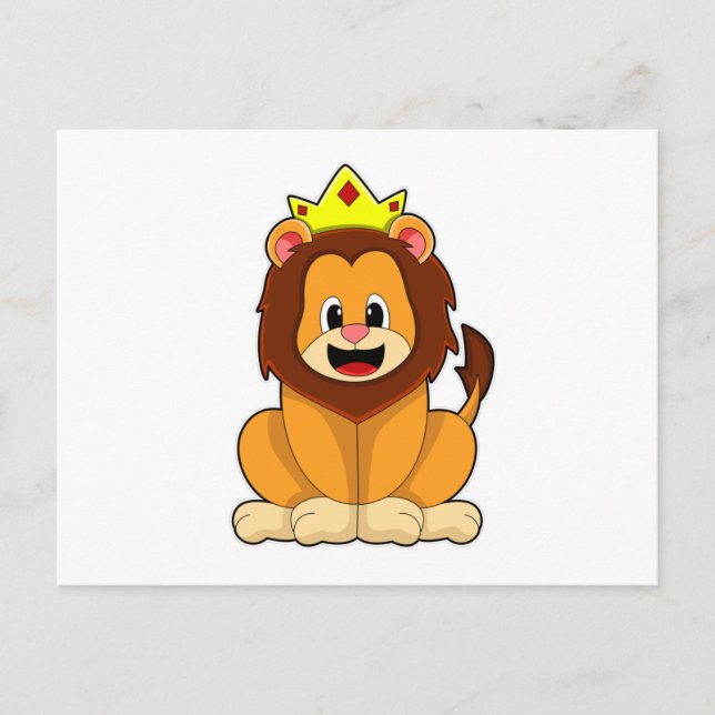 Carte Postale Lion avec couronne (Devant)