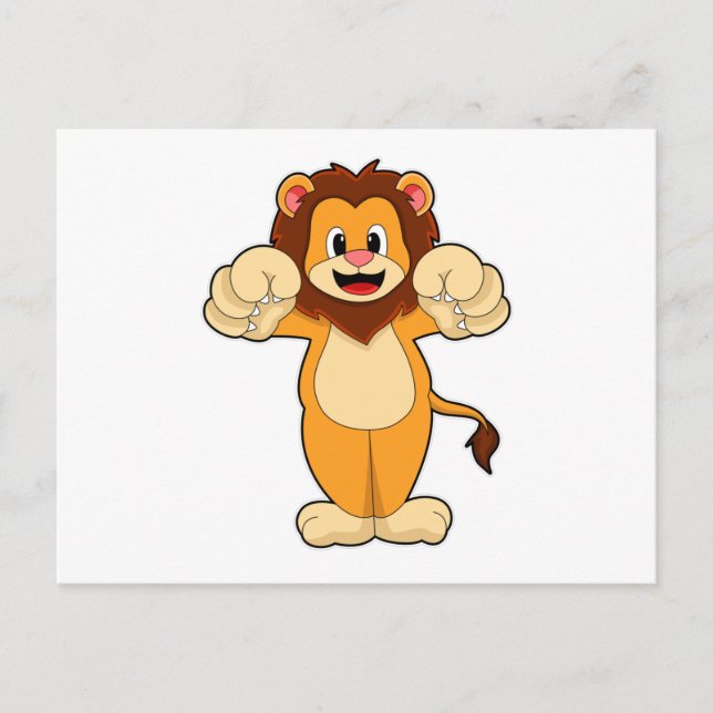 Carte Postale Lion avec de grosses cales (Devant)