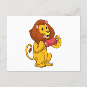 Carte Postale Lion avec de la viande