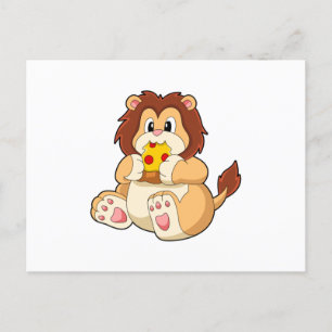 Carte Postale Lion avec morceau de Salami Pizza.PNG