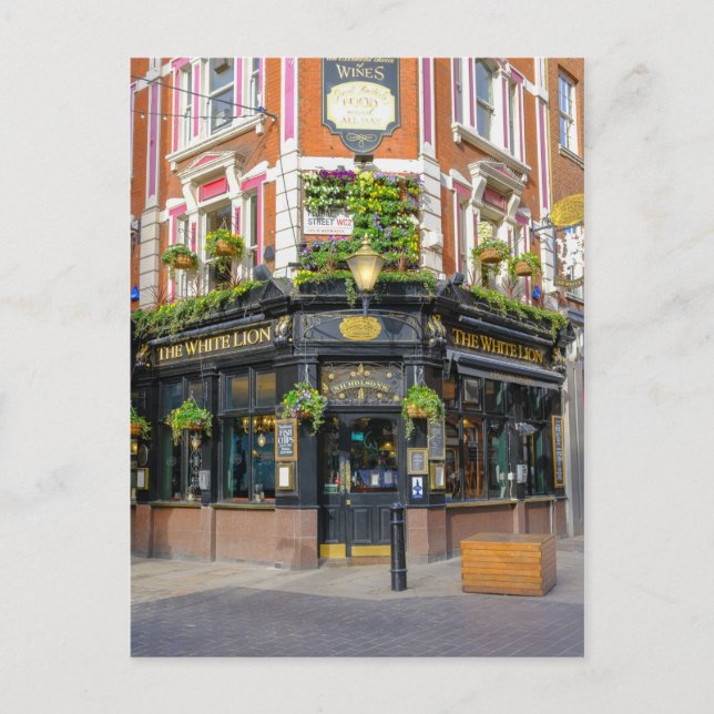 Carte Postale Lion blanc, Covent Garden, Londres Royaume-Uni (Devant)