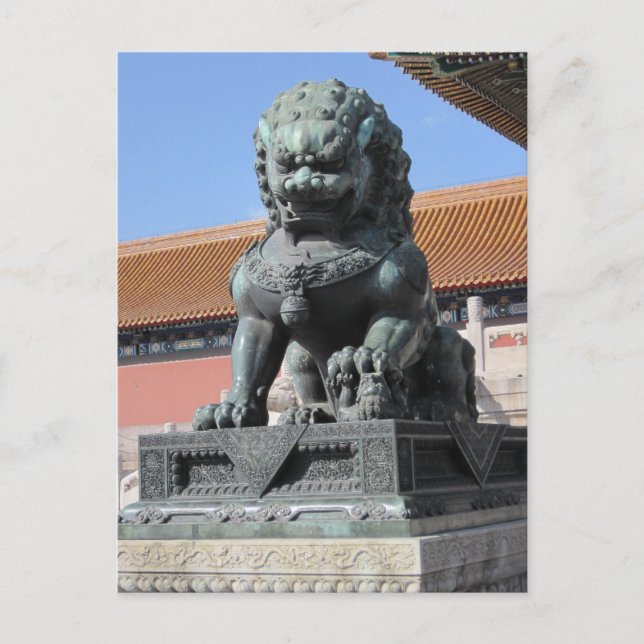 Carte postale Lion chinoise (Devant)