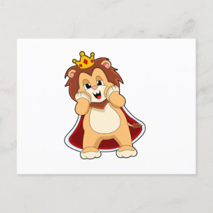 Carte Postale Lion comme roi avec Couronne.PNG